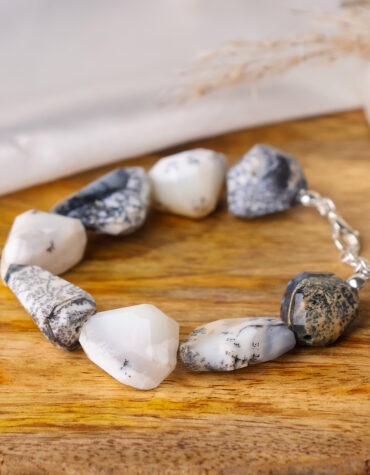 dendrite opal faceted tumble bracelet