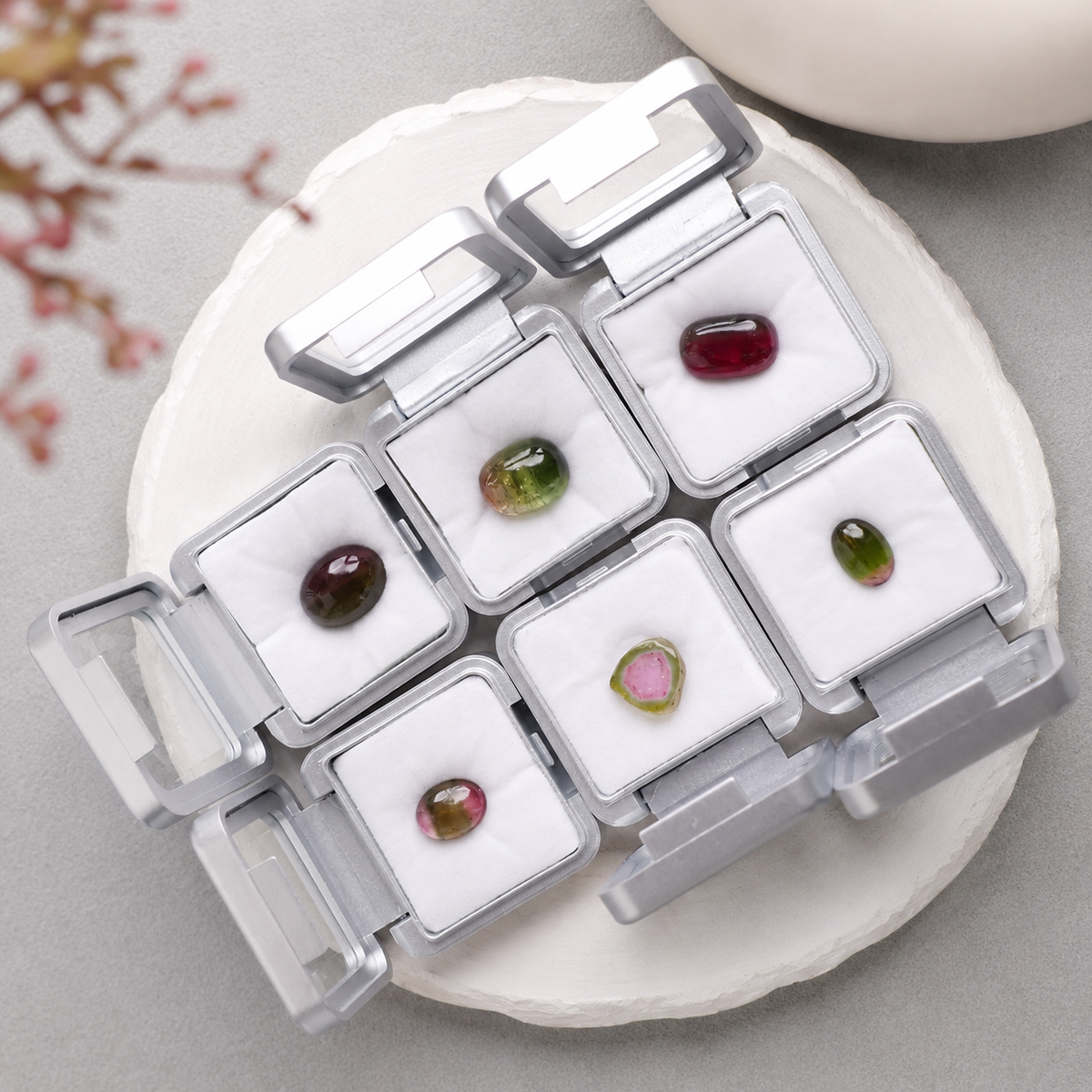 Watermelon Tourmaline Cabochon AA-Shubhanjali Store (1) watermelon tourmaline cabochon aa