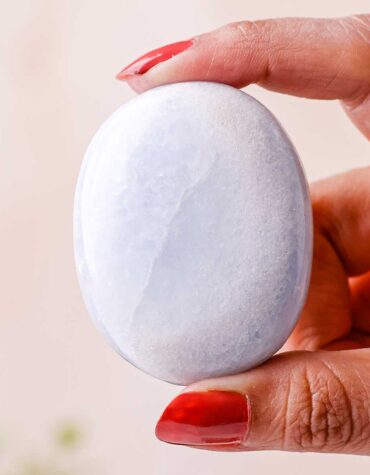 blue calcite palm stone