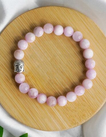kunzite buddha bracelet