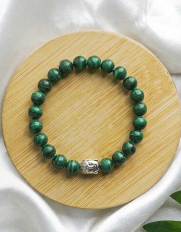 natural malachite buddha bracelet 8 mm