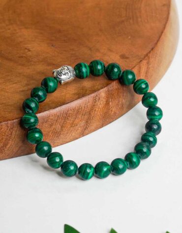natural malachite buddha bracelet 8 mm