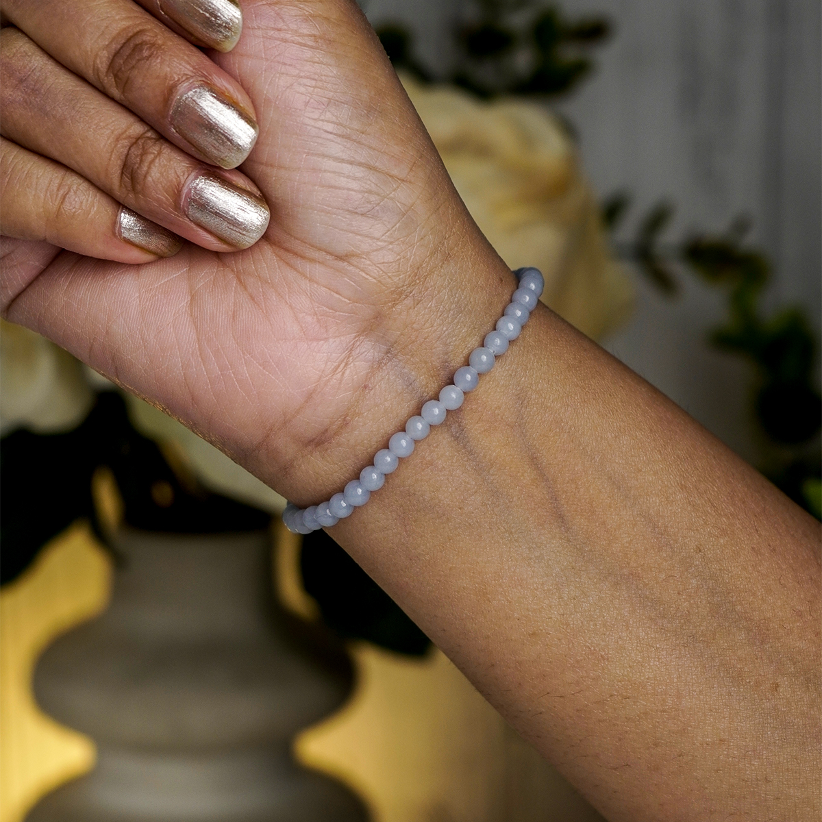 Angelite Bracelet 4mm - Shubhanjali Store (3) angelite bracelet 4 mm