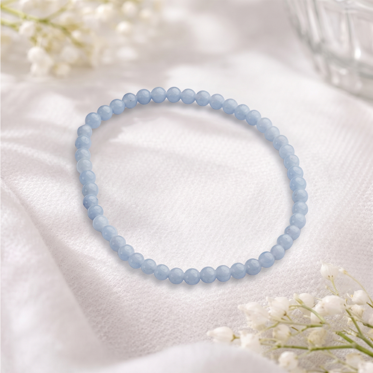 Angelite Bracelet 4mm - Shubhanjali Store (5) angelite bracelet 4 mm