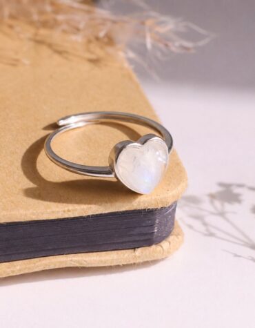 blue moonstone heart ring silver