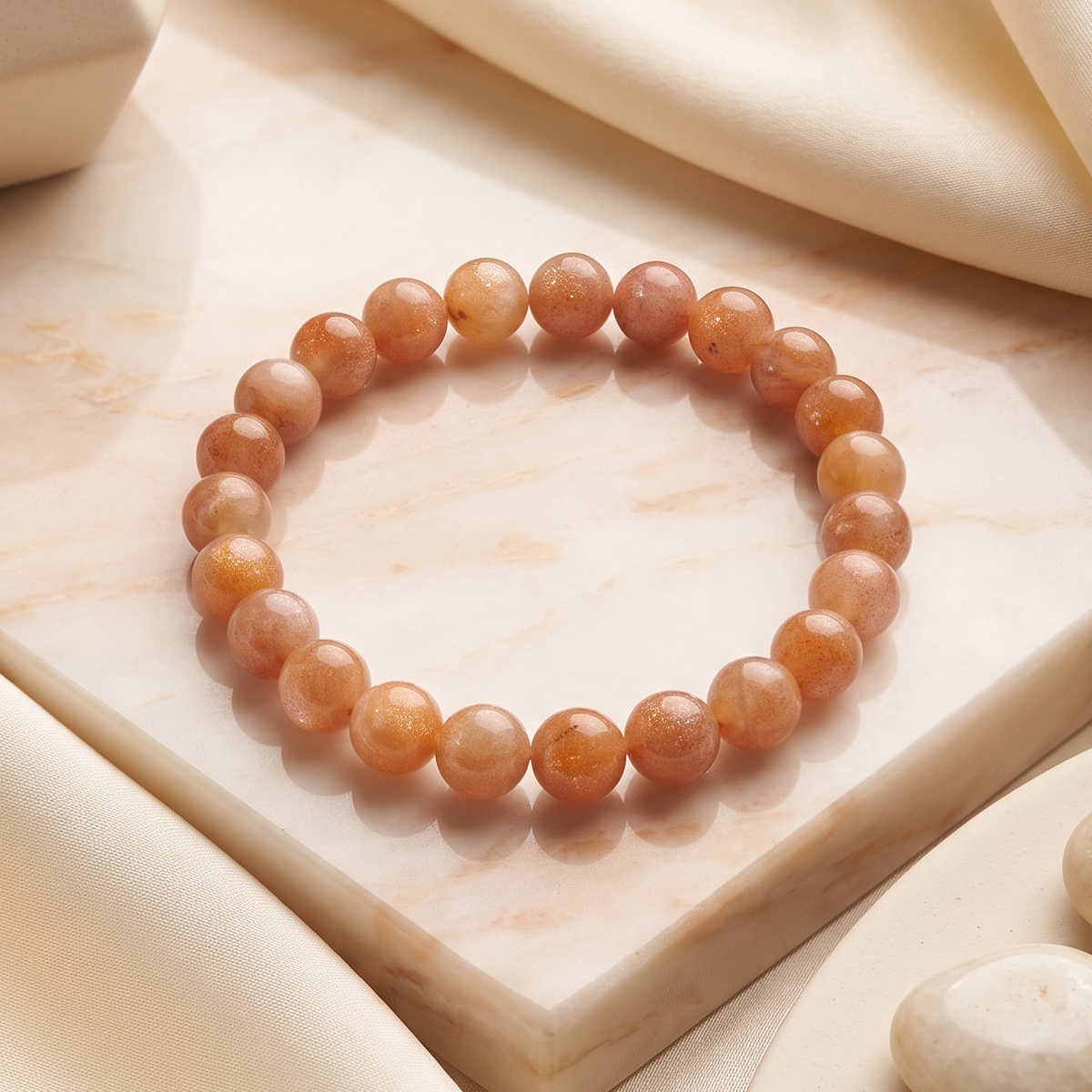 Golden Sunstone Bracelet 8mm- Shubhanjali Store (1) golden sunstone bracelet 8mm