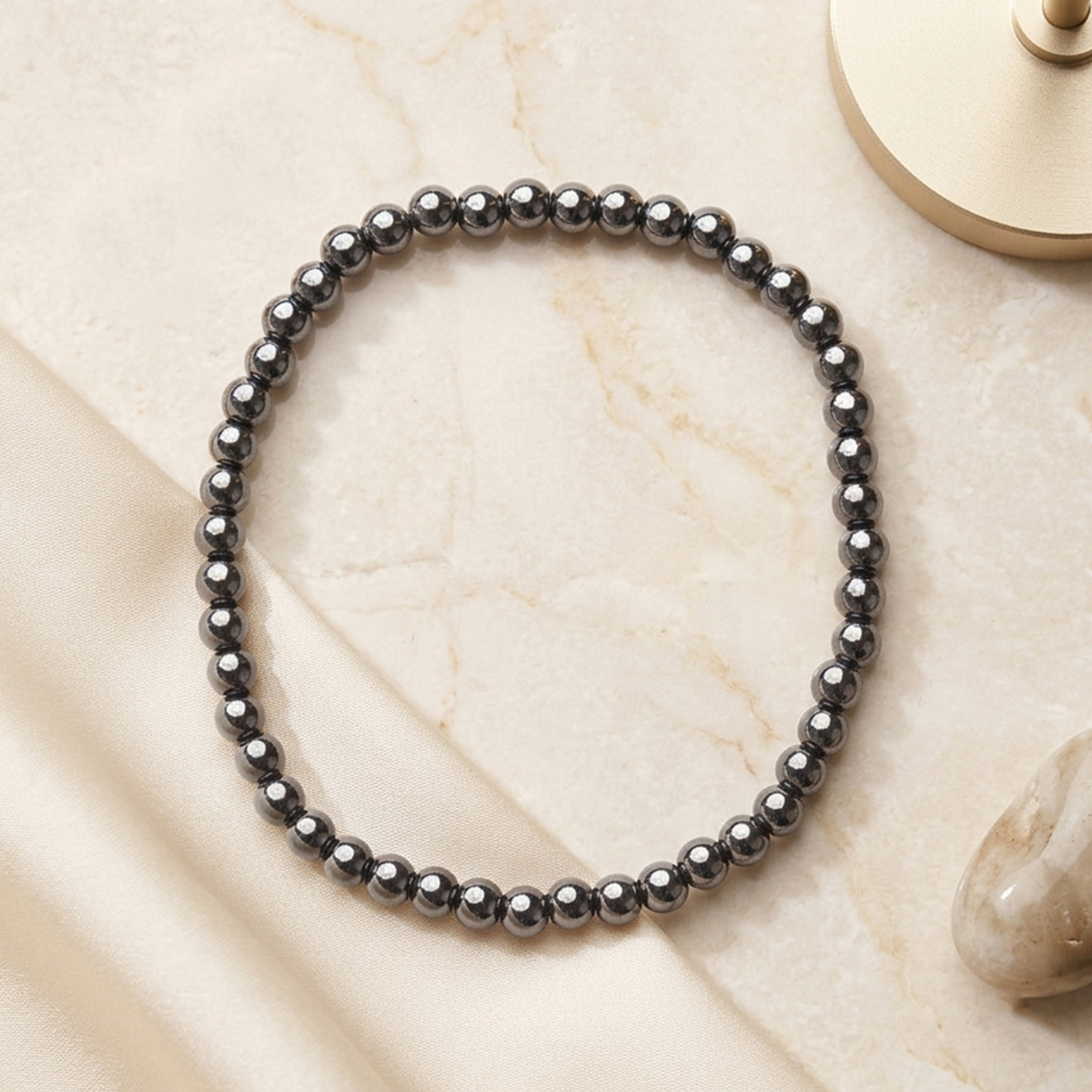 Hematite Bracelet 4mm- Shubhanjali Store (3) hematite bracelet