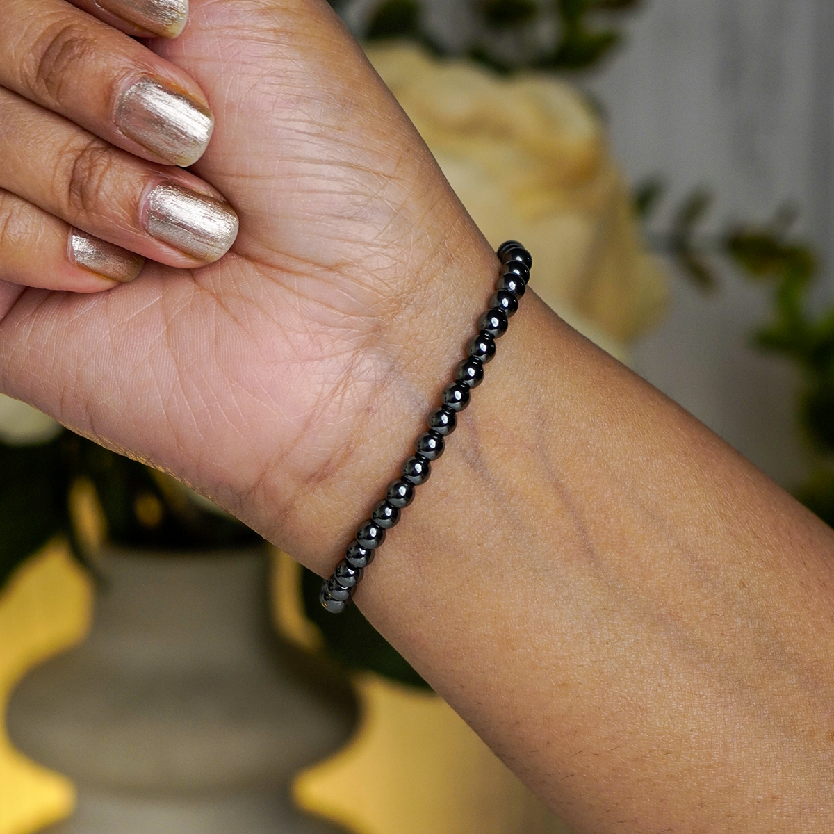 Hematite Bracelet 4mm- Shubhanjali Store (4) hematite bracelet