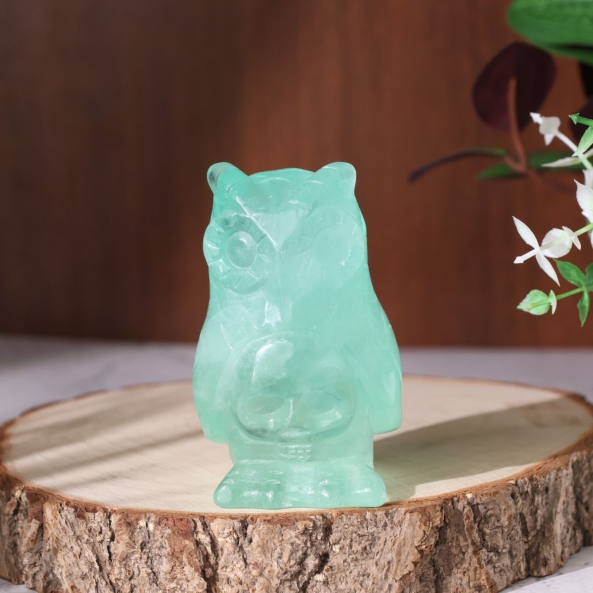 Multi fluorite Owl With Skull 3 inch-Shubhanjali Store (1) multi fluorite owl with skull 3 inch