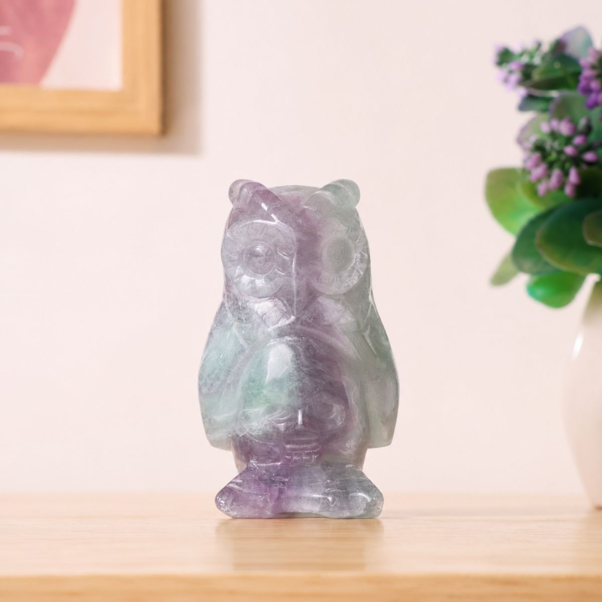 Multi fluorite Owl With Skull 3 inch-Shubhanjali Store (2) multi fluorite owl with skull 3 inch