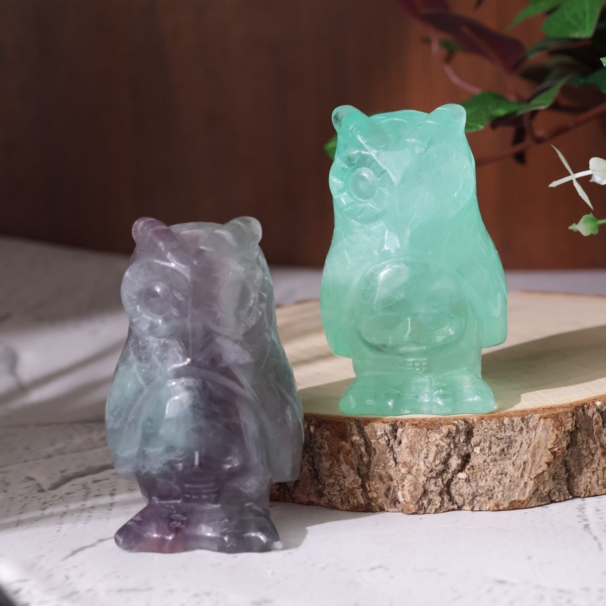 Multi fluorite Owl With Skull 3 inch-Shubhanjali Store (7) multi fluorite owl with skull 3 inch