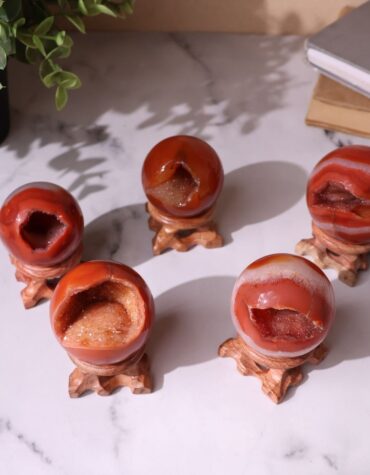 red carnelian druzy ball hq