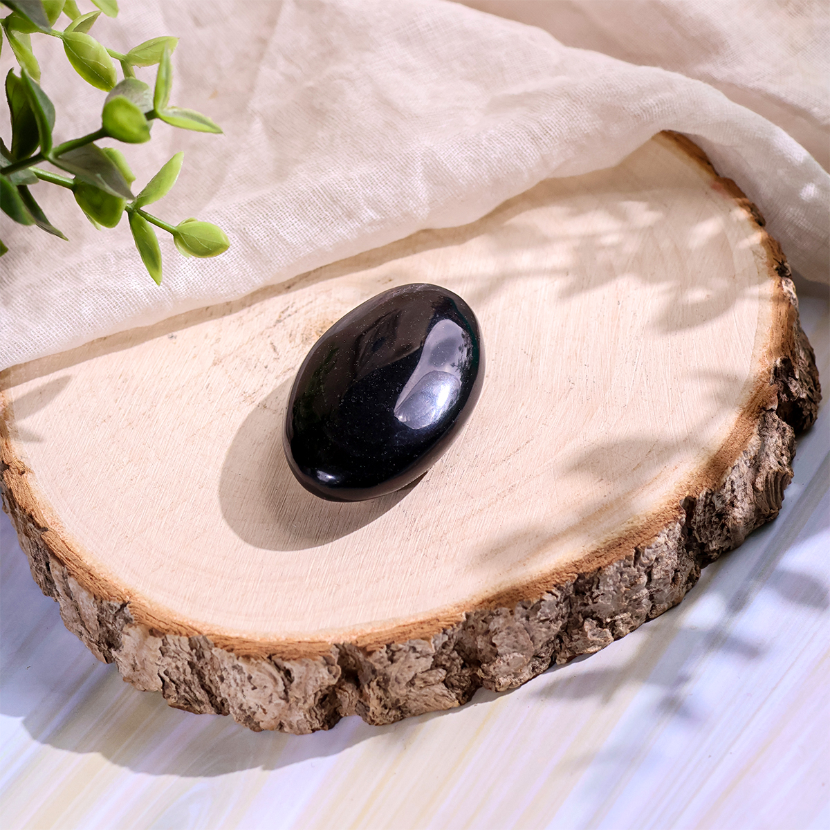 Silver Sheen Obsidian Palm Stone (2) silver sheen obsidian palm stone