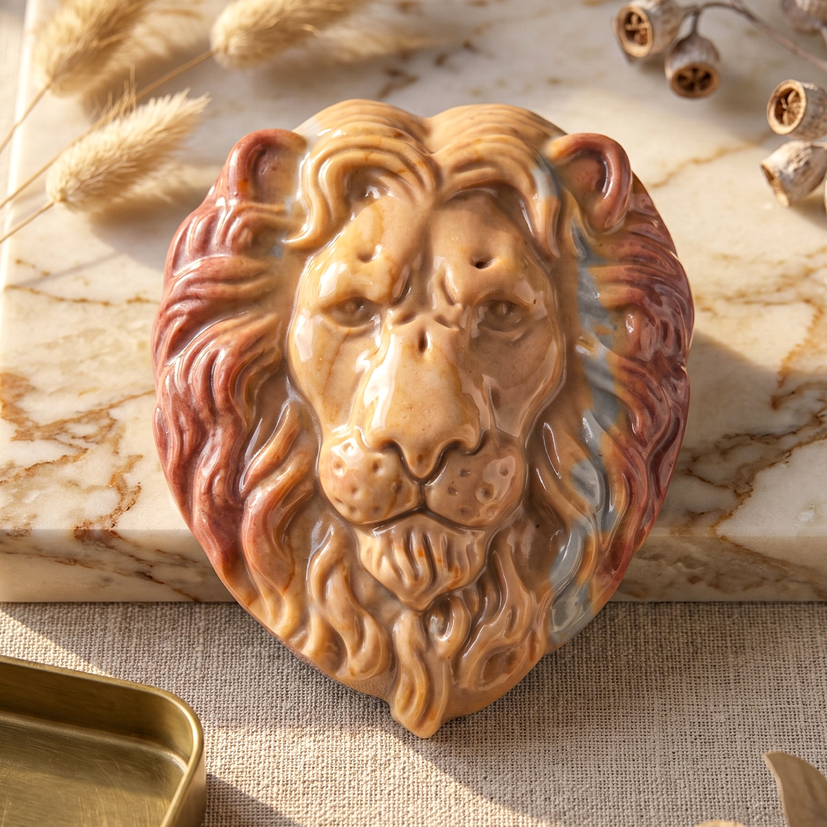 Alashan Agate Lion Face-Shubhanjali Store (1) alashan agate lion face