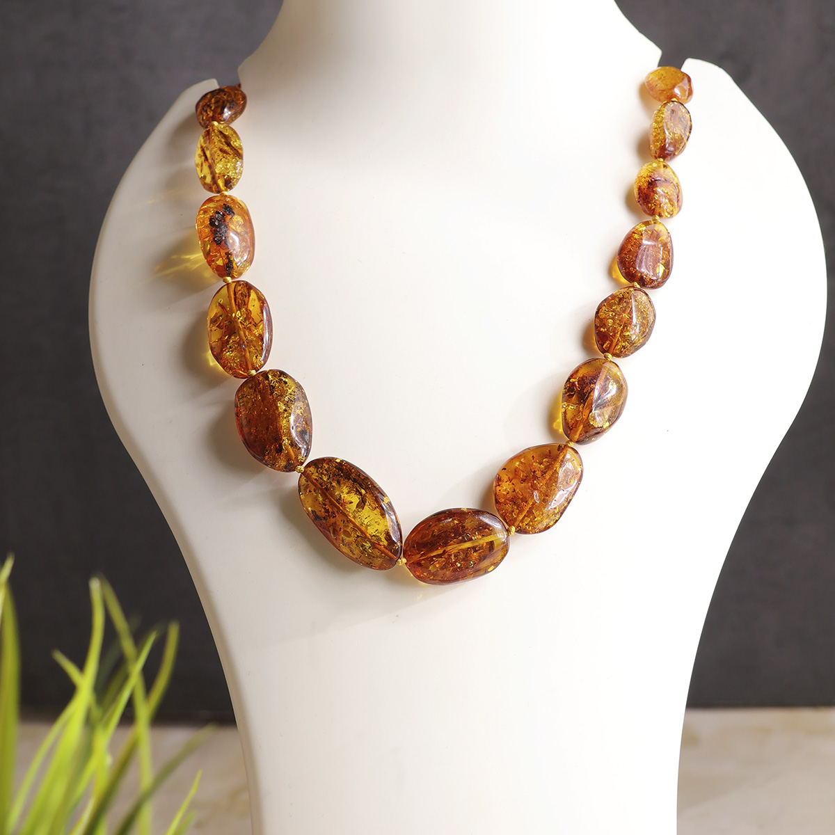 Amber Tumble Necklace-Shubhanjali Store (1) amber tumble necklace