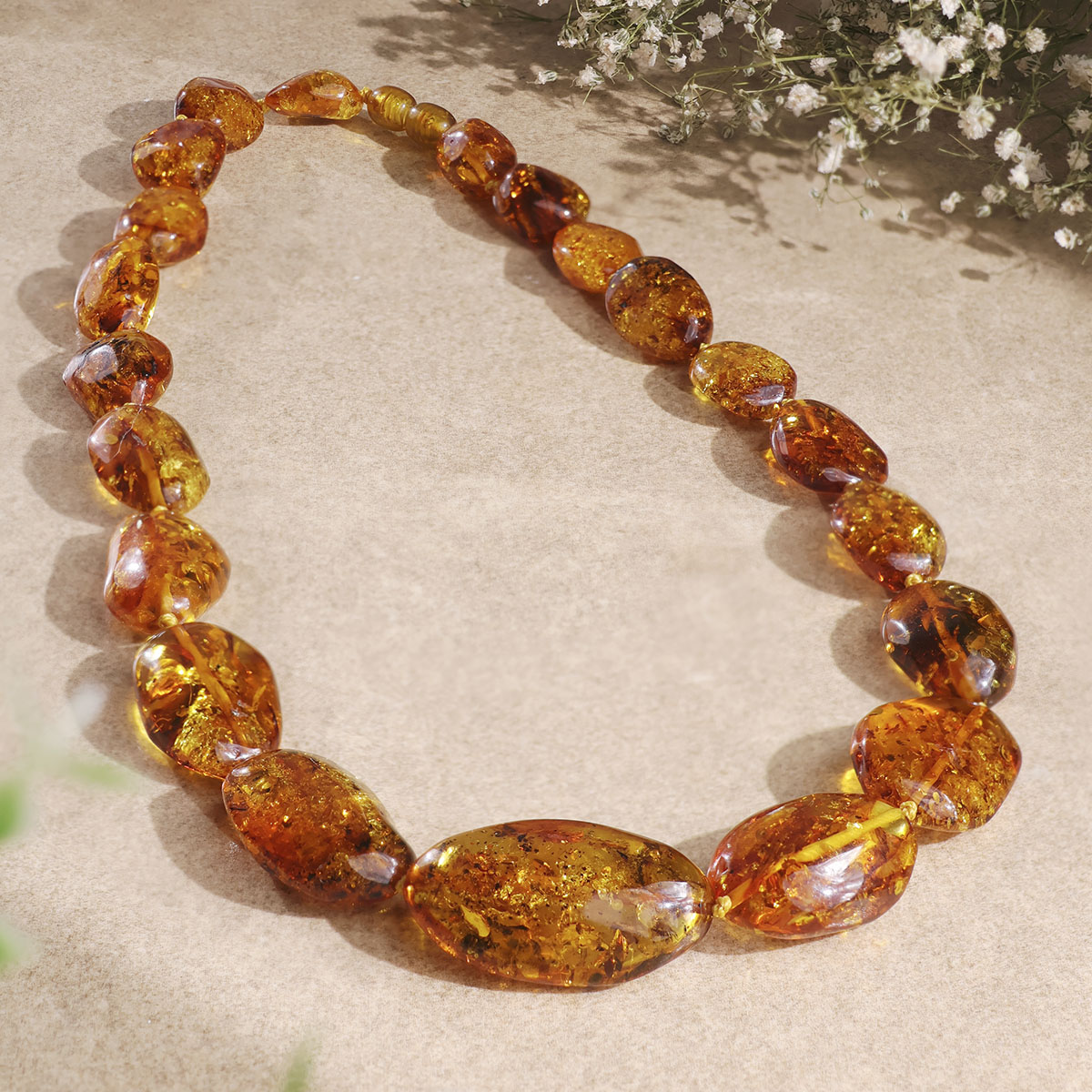 Amber Tumble Necklace-Shubhanjali Store (2) amber tumble necklace