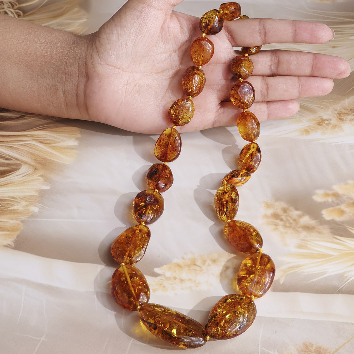 Amber Tumble Necklace-Shubhanjali Store (4) amber tumble necklace