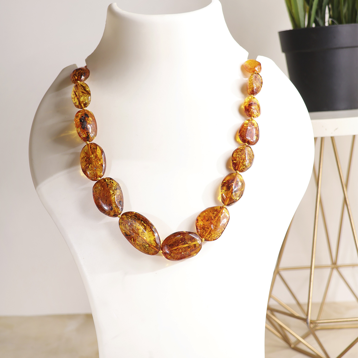 Amber Tumble Necklace-Shubhanjali Store (6) amber tumble necklace