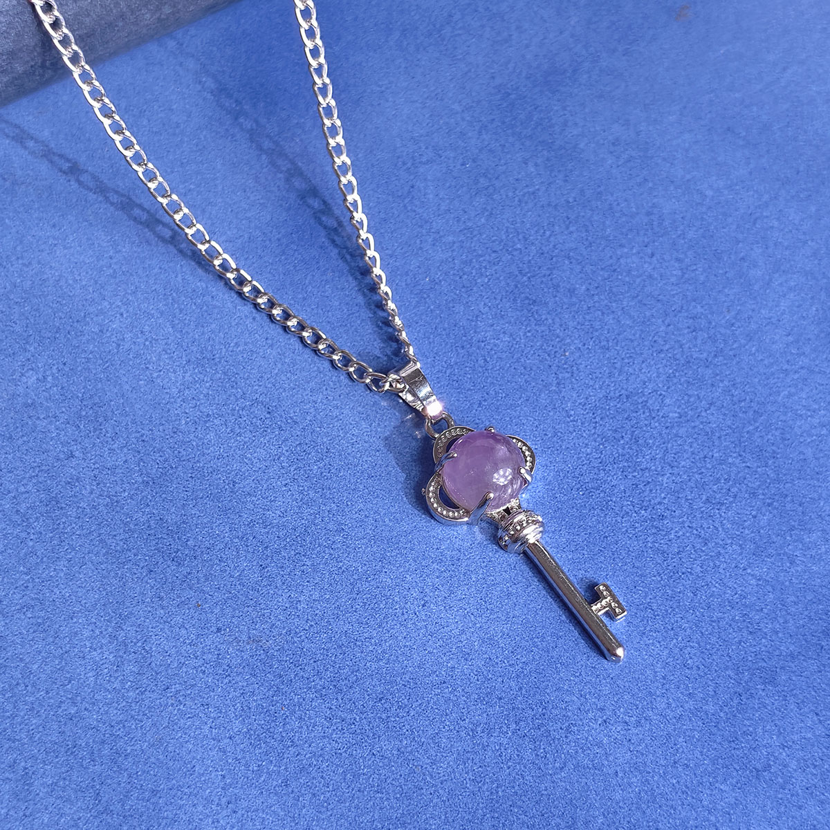 Amethyst Key Design Pendant-Shubhanjali Store (9) key design pendant