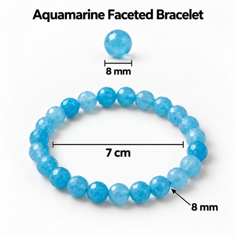 Aquamarine Faceted Bracelet 8 mm aquamarine faceted bracelet 8 mm