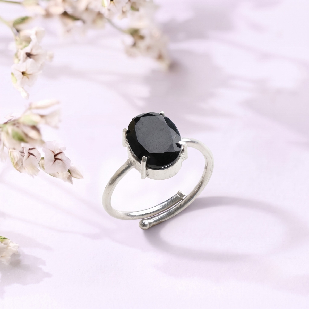 Black Obsidian Diamond Cut Ring-Shubhanjali Store (4) black obsidian diamond cut ring