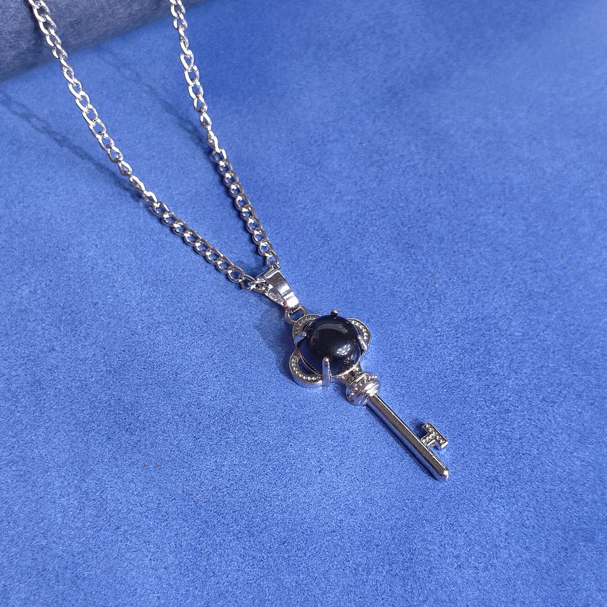 Black Obsidian Key Design Pendant-Shubhanjali Store (5) key design pendant