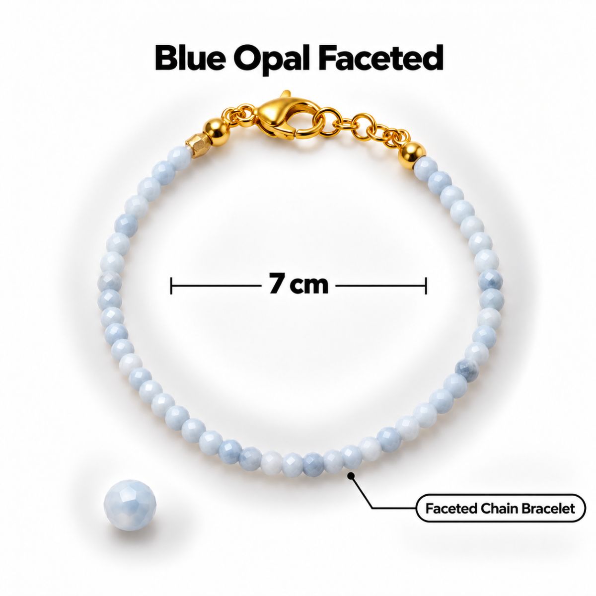 Blue Opal Faceted Bracelet 3mm blue opal faceted bracelet 3mm