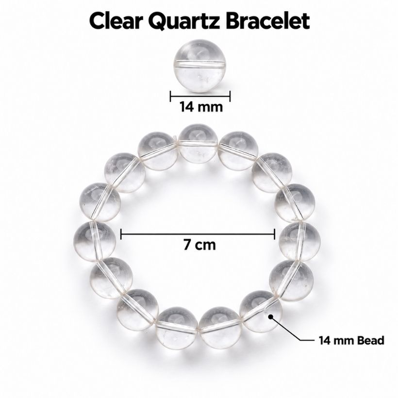Clear Quartz Bracelet 14mm clear quartz bracelet 14mm