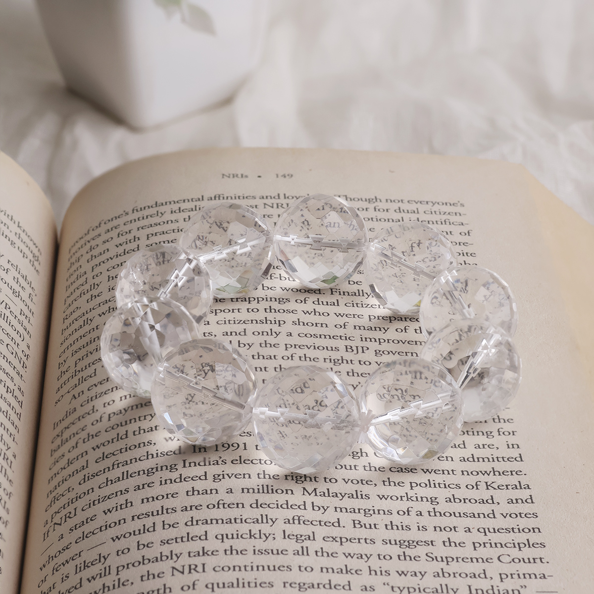 Clear Quartz Faceted Bracelet 20mm-Shubhanjali Store (3) clear quartz faceted bracelet