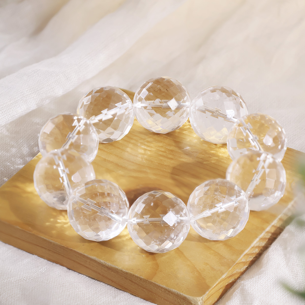 Clear Quartz Faceted Bracelet 20mm-Shubhanjali Store (5) clear quartz faceted bracelet