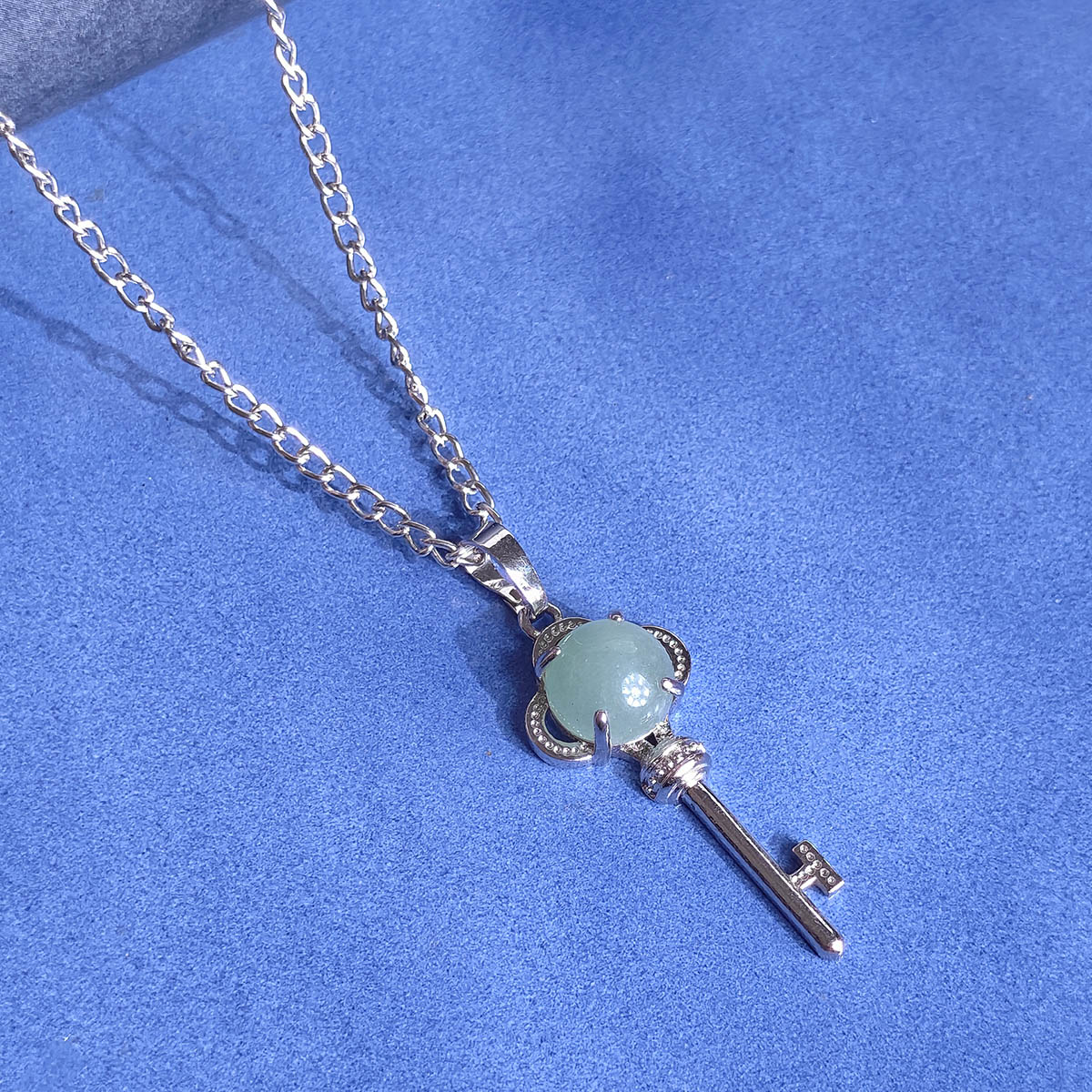 Green Aventurine Key Design Pendant-Shubhanjali Store (2) key design pendant
