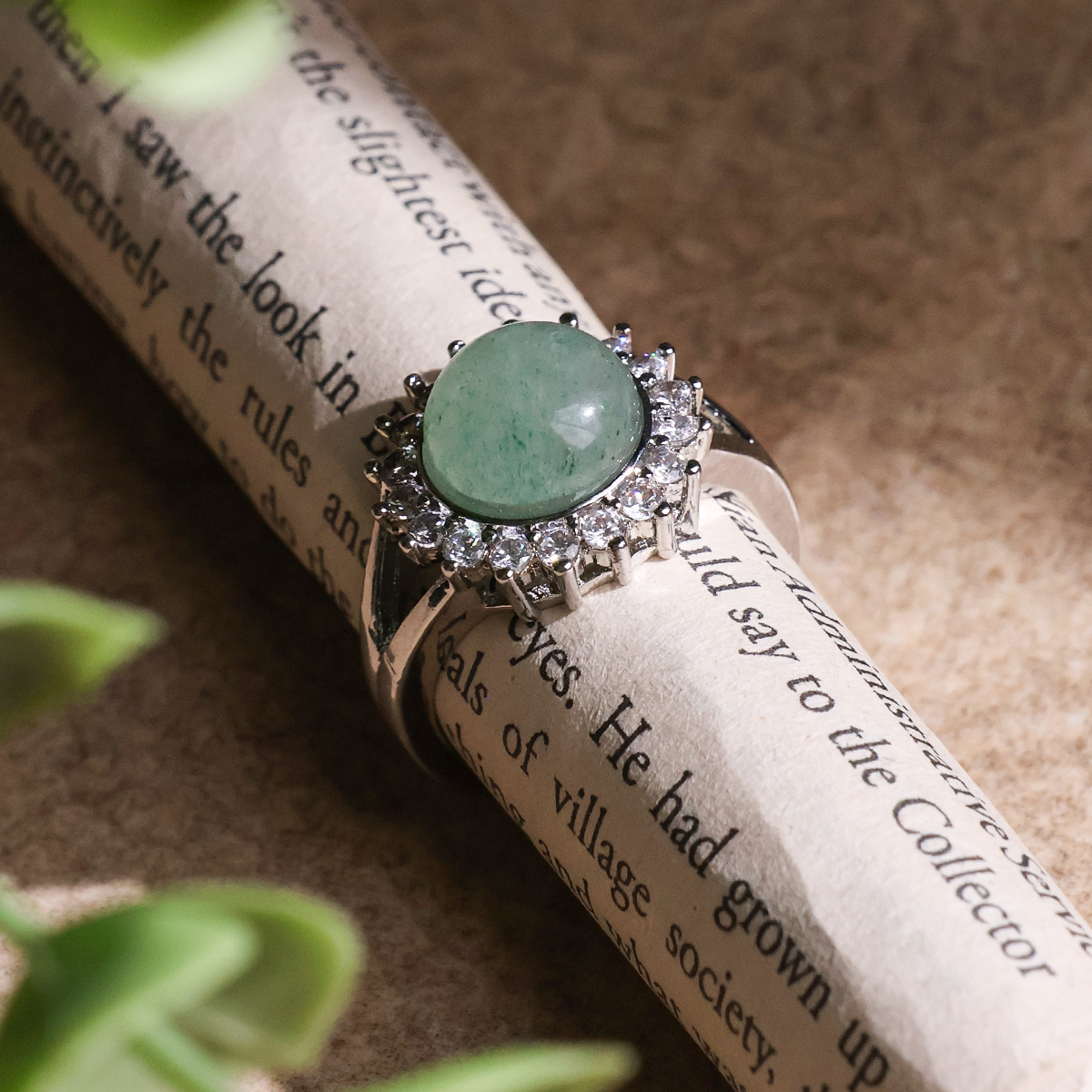 Green Aventurine Round Diamond Ring - Shubhanjali Store (3) auto draft