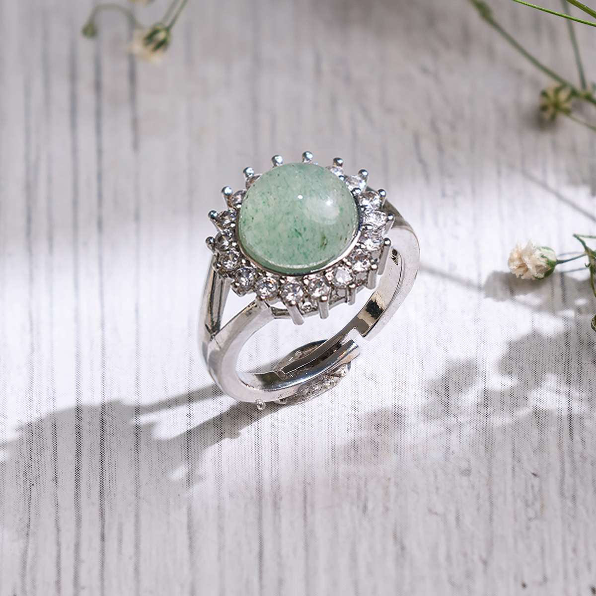 Green Aventurine Round Diamond Ring - Shubhanjali Store (5) auto draft