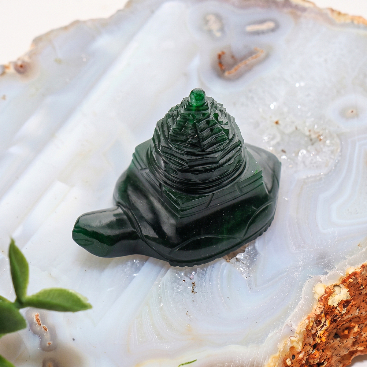 Green Jade Turtle With Shree Yantra-Shubhanjali Store (3) green jade turtle with shree yantra