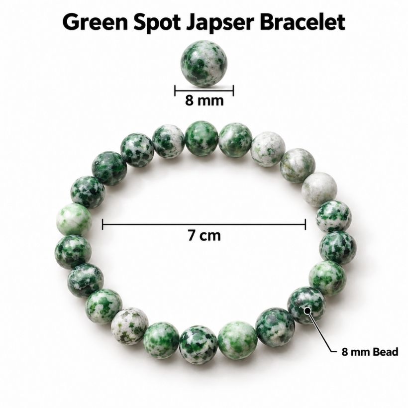 Green Spot Japser Bracelet 8 mm green spot japser bracelet 8 mm