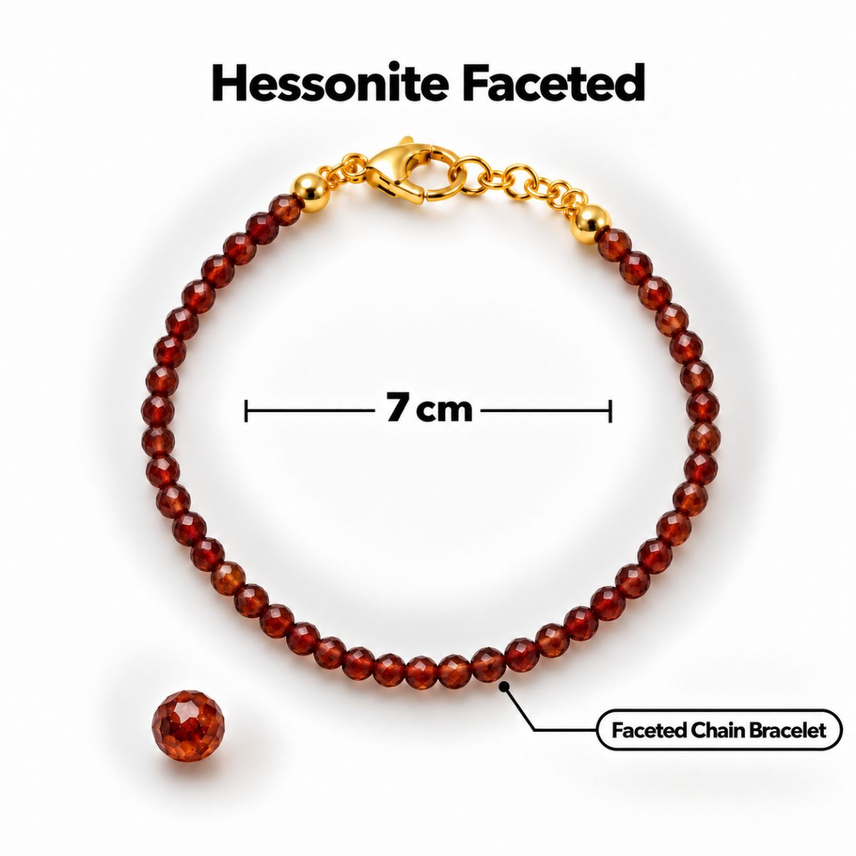 Hessonite Faceted Bracelet 3mm hessonite faceted bracelet 3mm