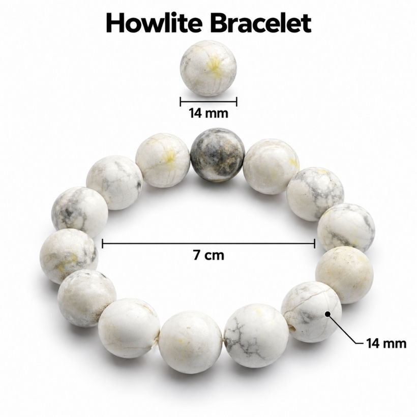 Howlite Bracelet 14mm howlite bracelet 14mm