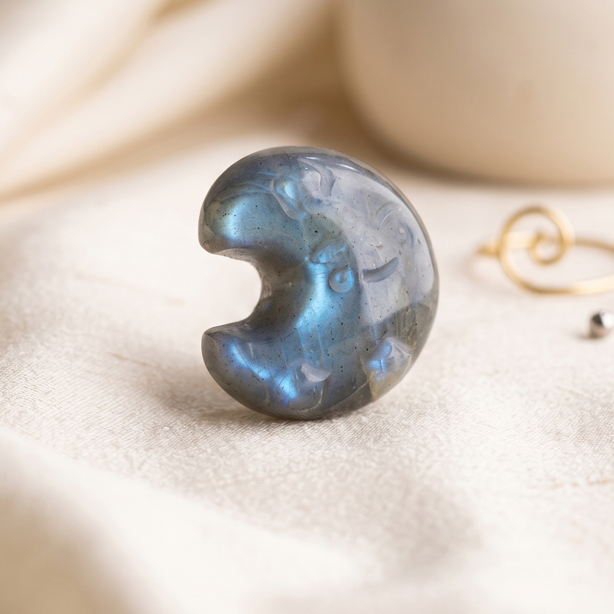 Labradorite Half Moon Small-Shubhanjali Store (5) labradorite half moon small