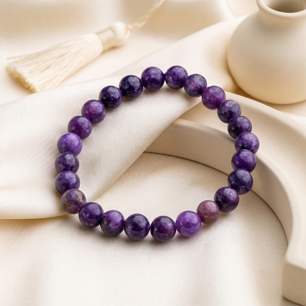 Lepidolite Bracelet 8 mm-Shubhanjali Store (1) lepidolite bracelet 8 mm
