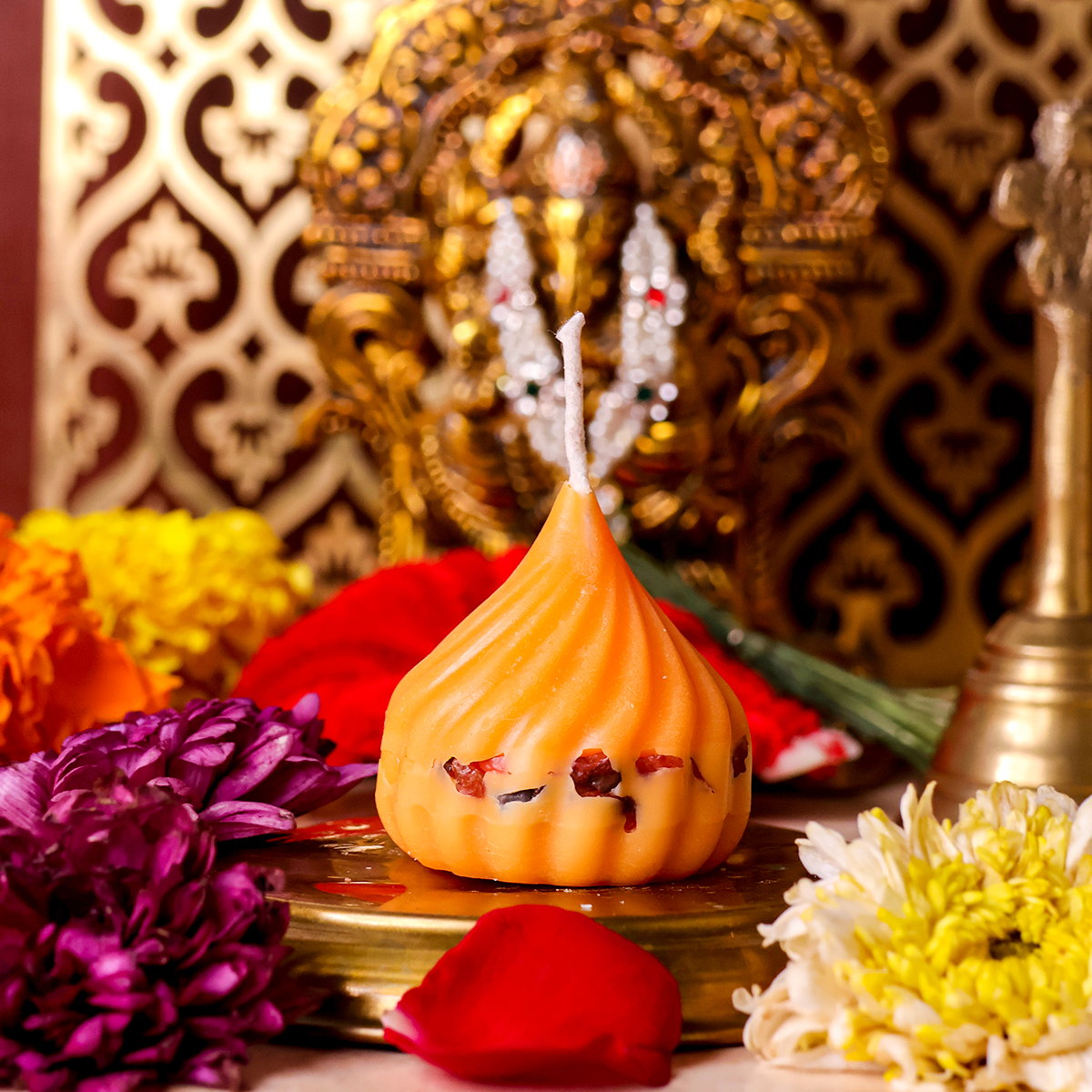 Modak Candle - Shubhanjali Store (7) modak candle (orange)