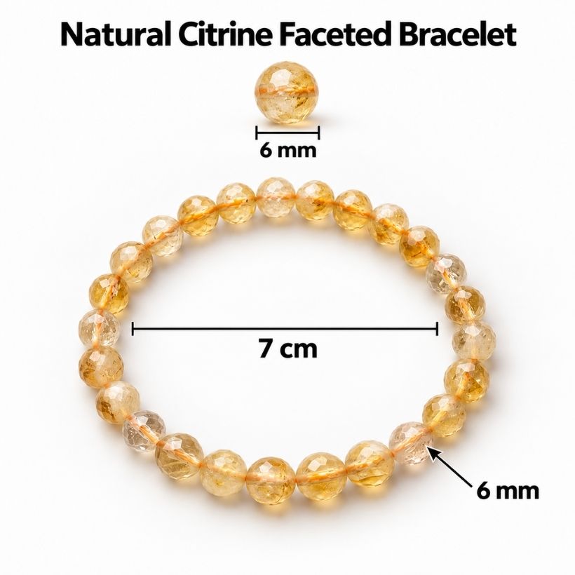 Natural Citrine Faceted Bracelet 6 mm natural citrine faceted bracelet 6 mm