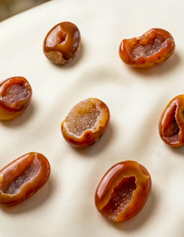 red carnelian druzy palm stone hq