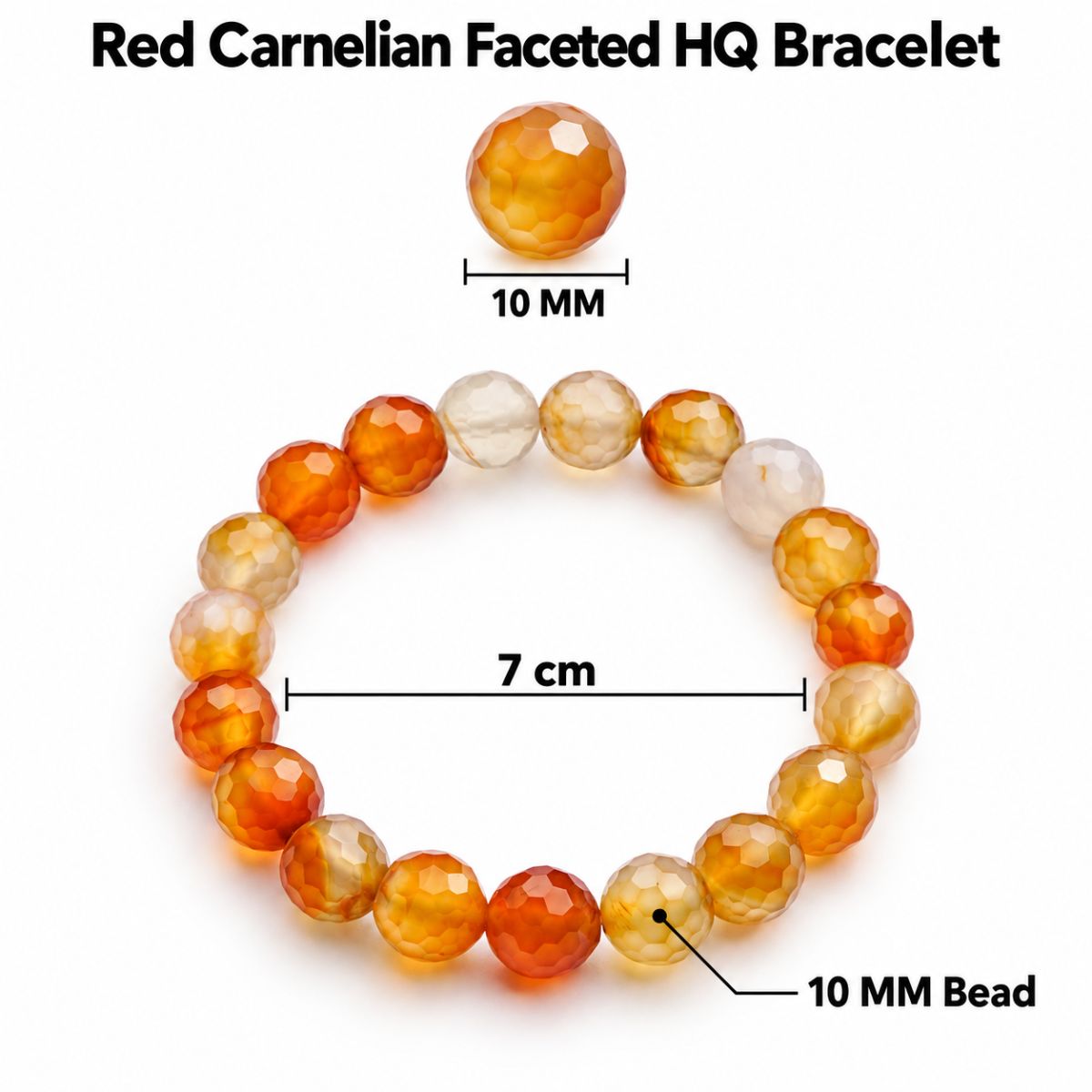 Red Carnelian Faceted Bracelet HQ 10MM red carnelian faceted bracelet hq 10mm
