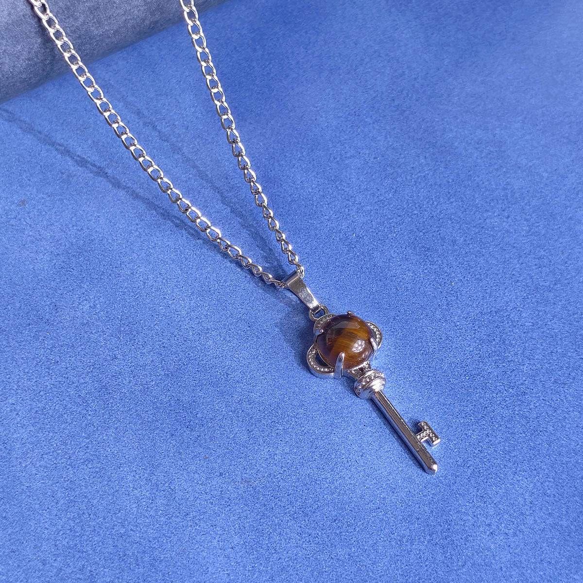 Tiger Eye Key Design Pendant-Shubhanjali Store (8) key design pendant