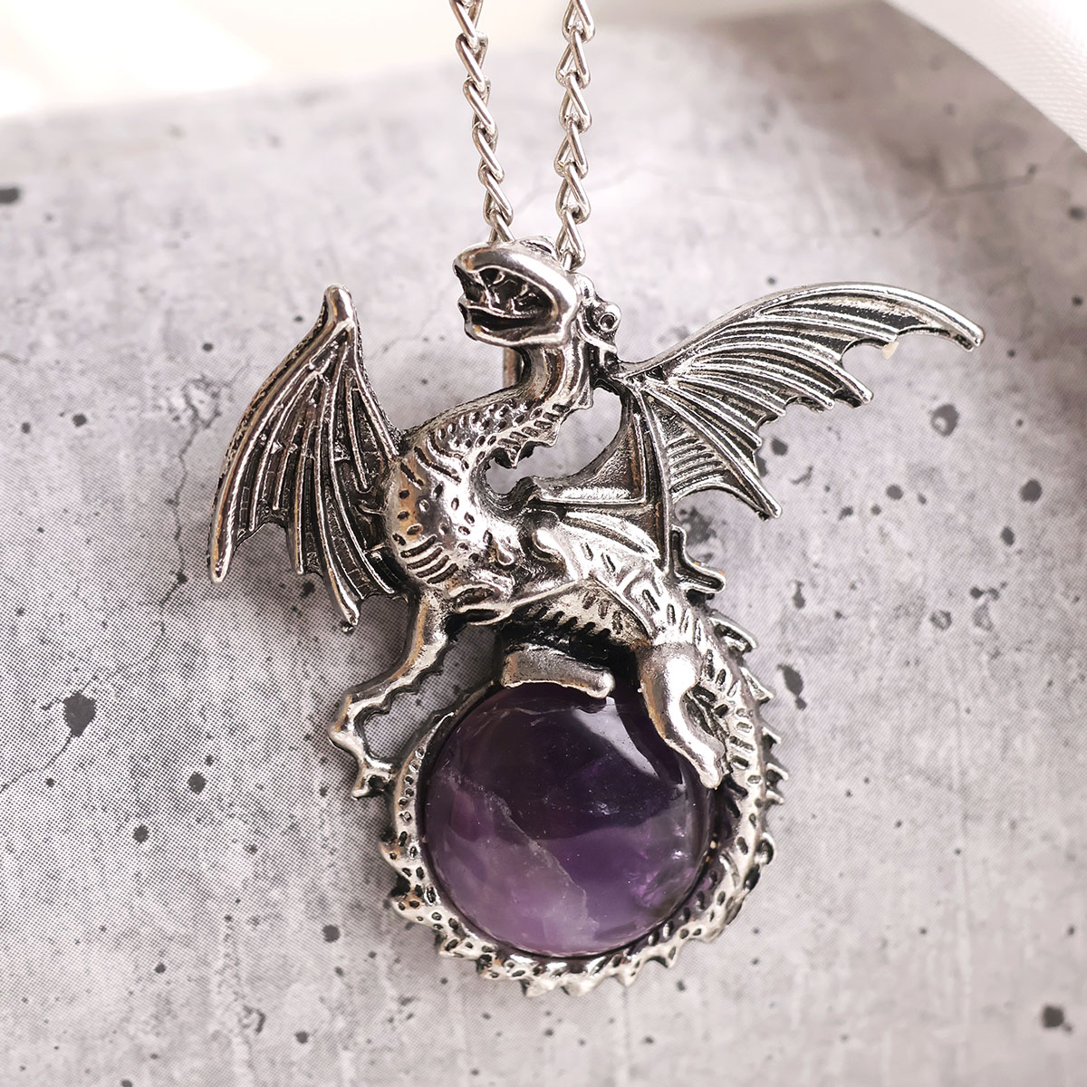 Amethyst Dragon Pendant-Shubhanjali Store (1) dragon pendant