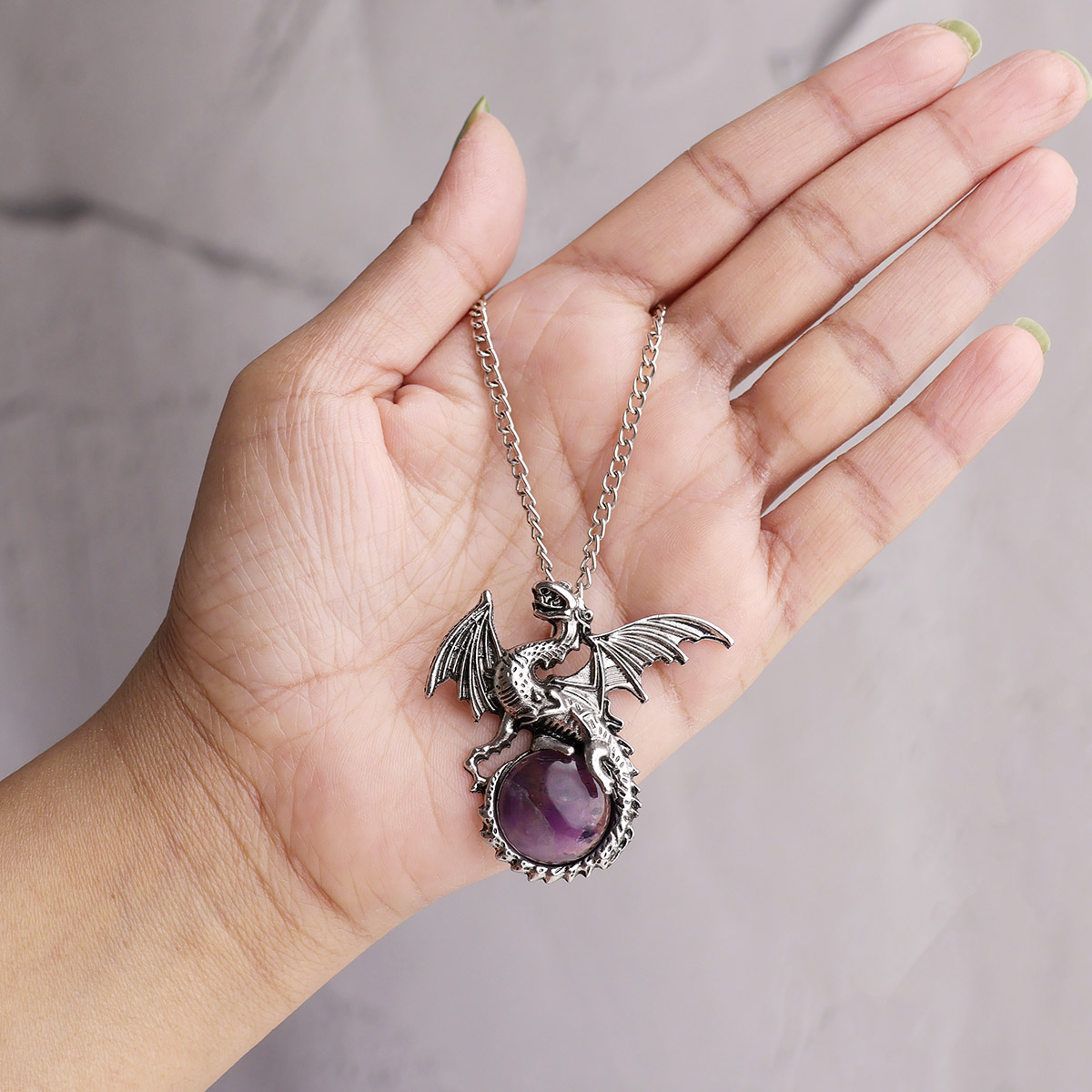 Amethyst Dragon Pendant-Shubhanjali Store (4) dragon pendant