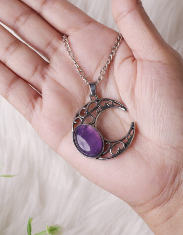 half moon oval pendant