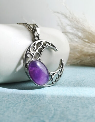 half moon oval pendant
