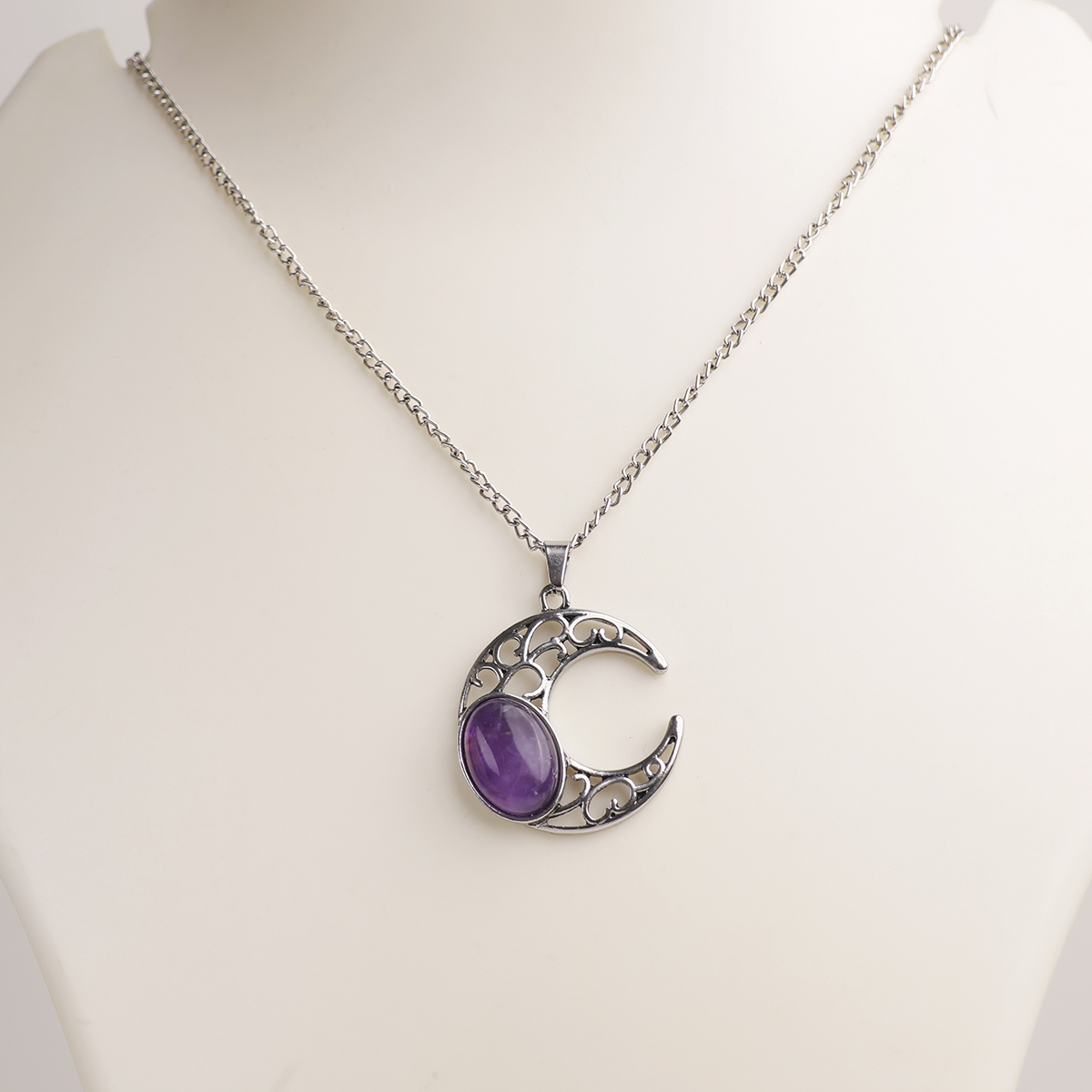 Amethyst Half Moon Oval Pendant-Shubhanjali Store (4) half moon oval pendant