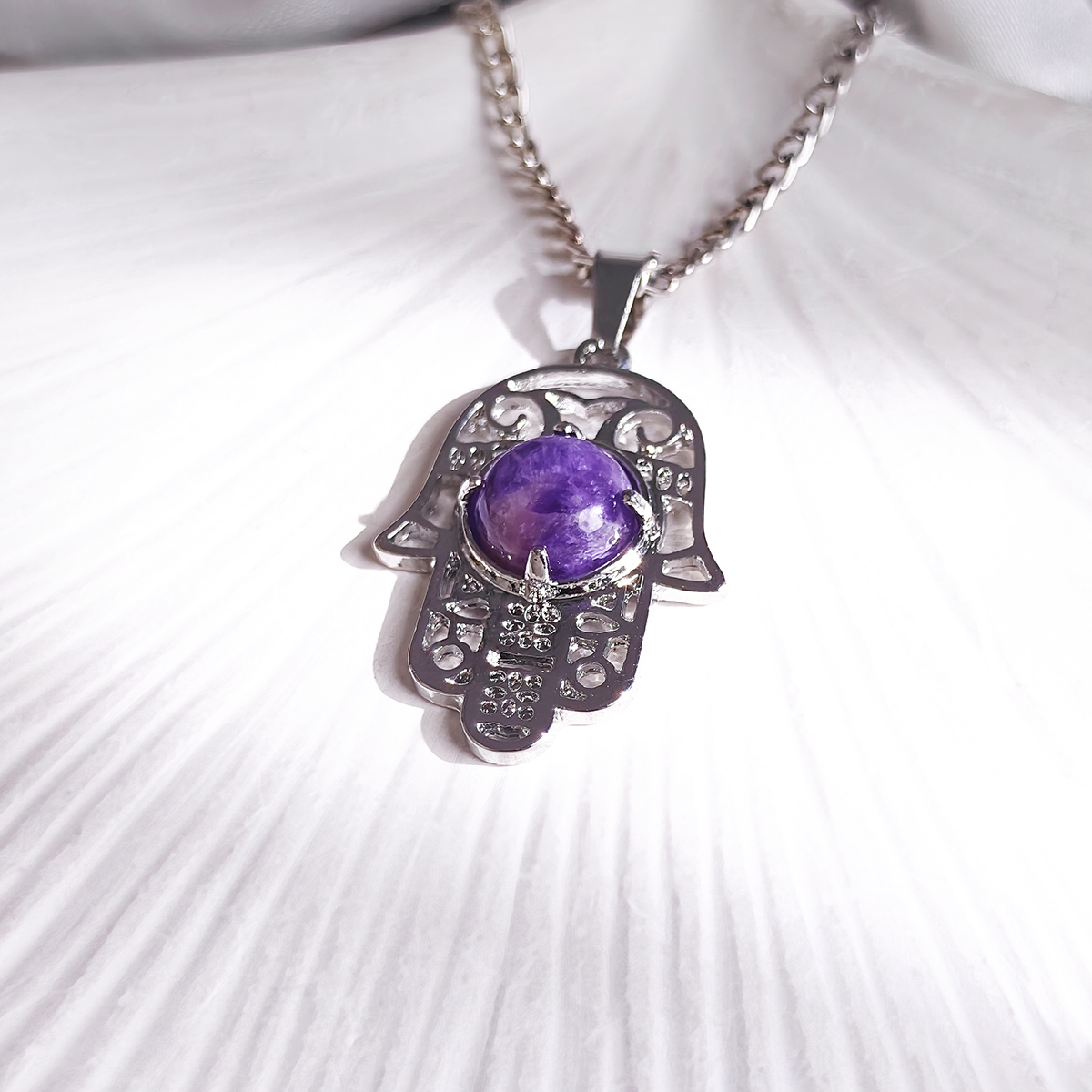 Amethyst Hamsa Pendant-Shubhanjali Store (3) hamsa hand pendant